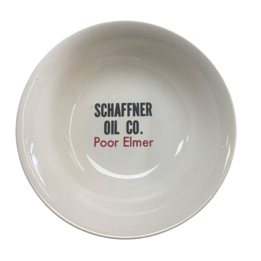 Schaffner Oil Co. "Poor Elmer" Vintage Ceramic Bowl